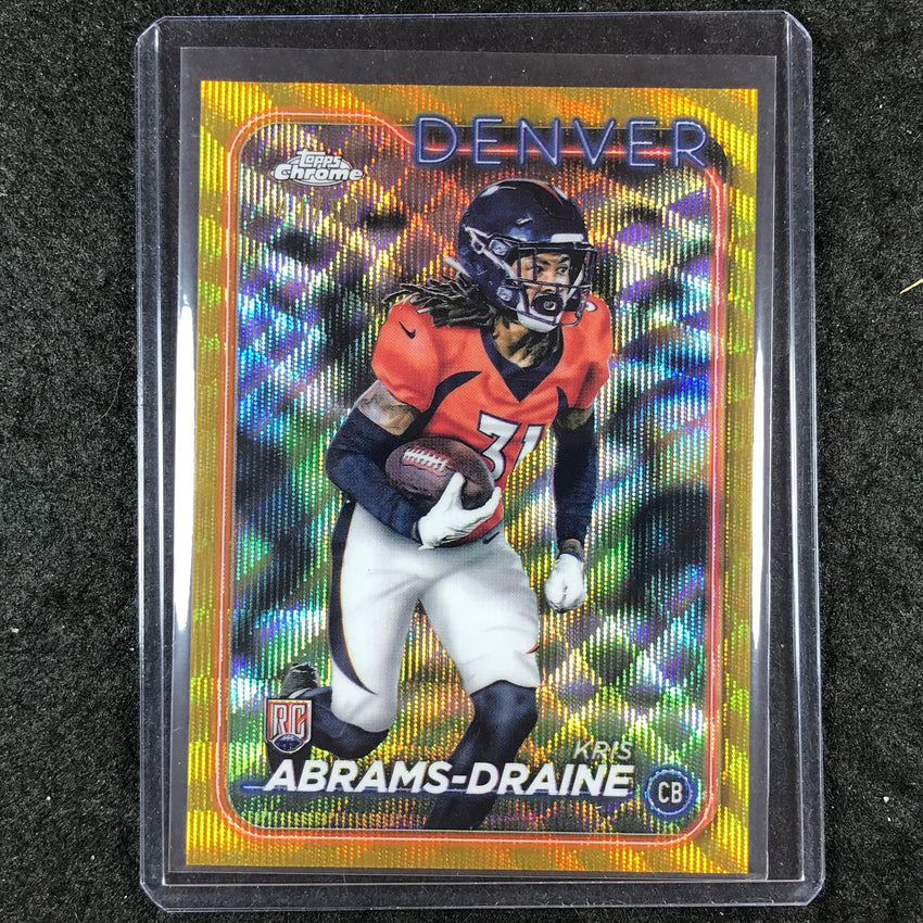 2024 Topps Chrome Football KRIS ABRAMS-DRAINE Rookie Base Gold Wave 41/50 #256