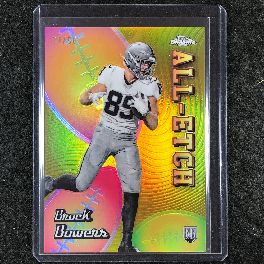 2024 Topps Chrome Football BROCK BOWERS All-Etch Rookie Gold 31/50