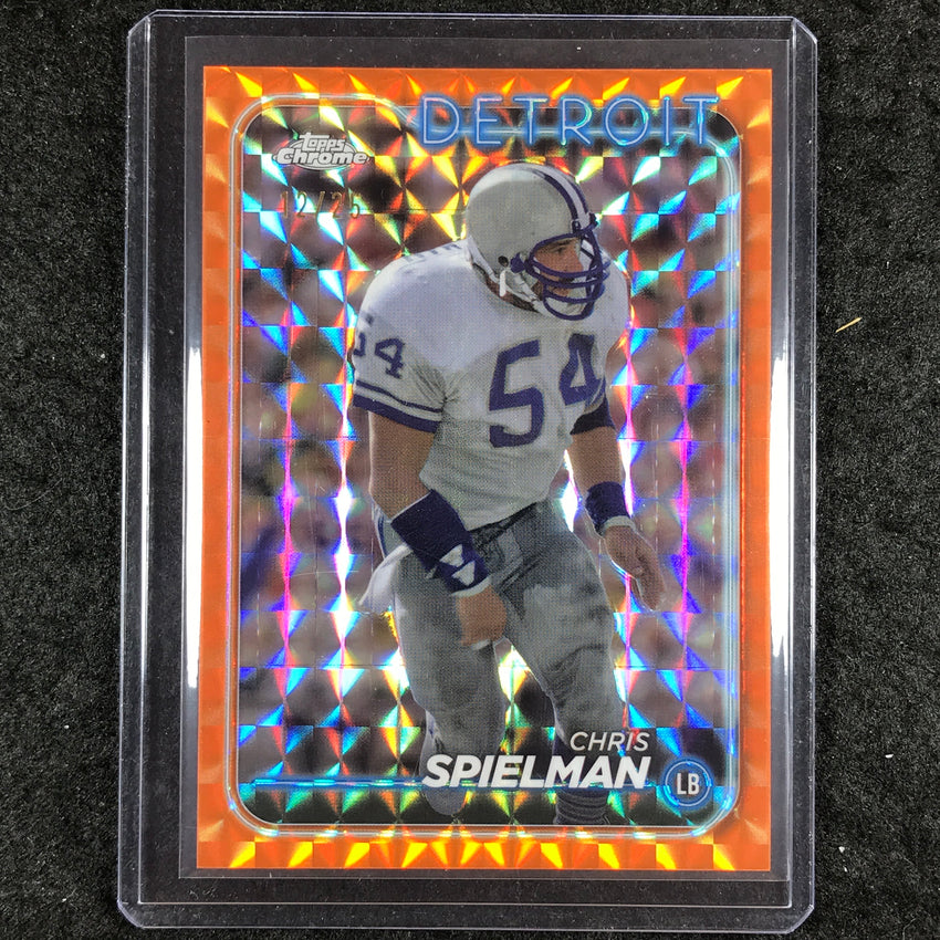 2024 Topps Chrome Football CHRIS SPIELMAN Base Orange Geometric 12/25 #68