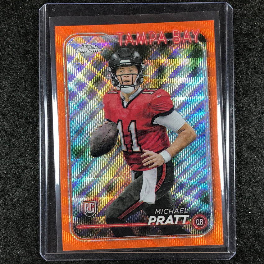 2024 Topps Chrome Football MICHAEL PRATT Rookie Base Orange Wave 25/25 #217