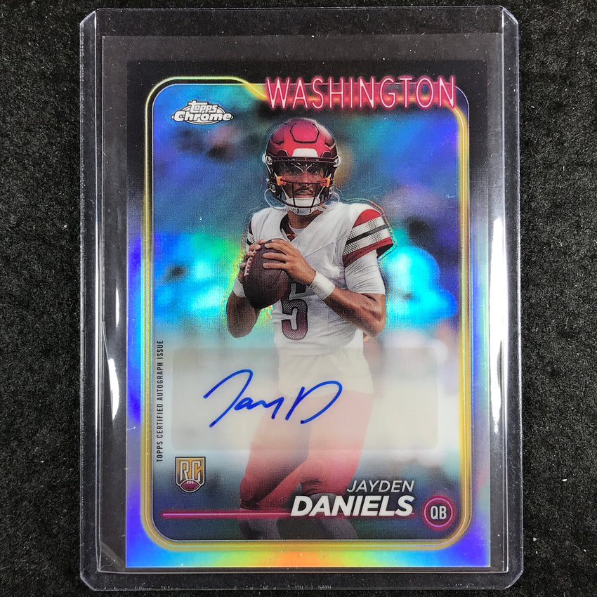 2024 Topps Chrome Football JAYDEN DANIELS Rookie Autograph Base #JDA