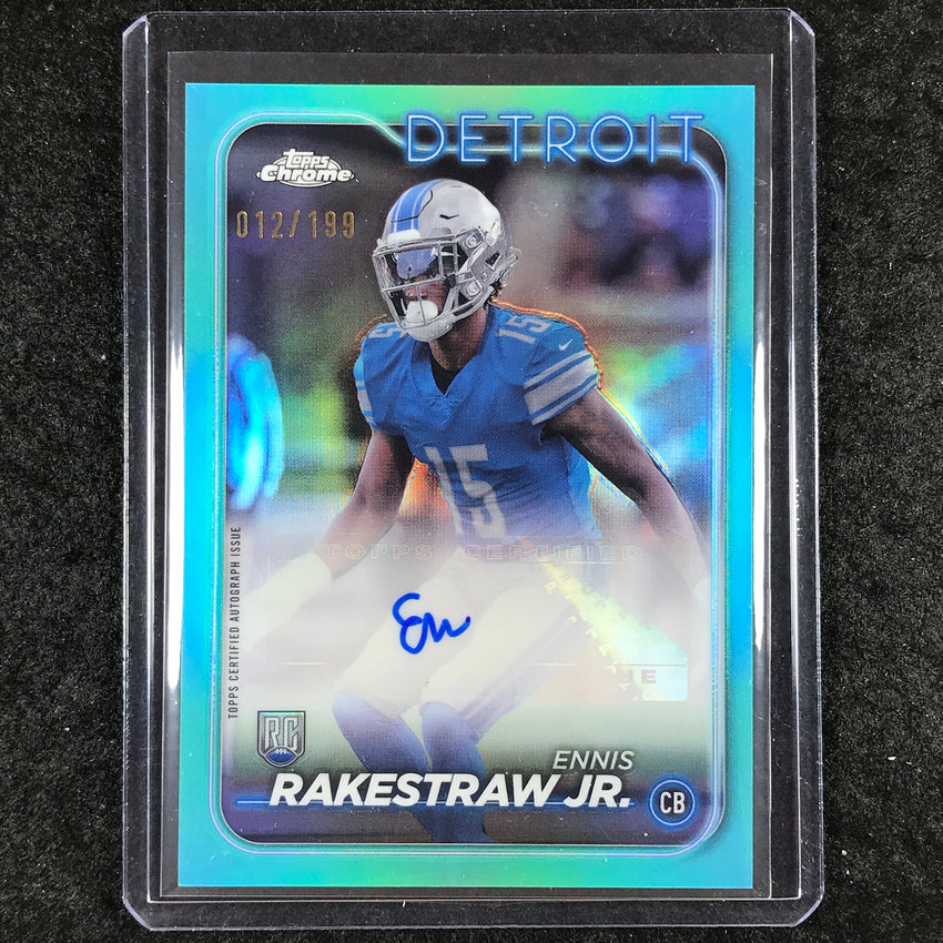 2024 Topps Chrome Football ENNIS RAKESTRAW JR. Rookie Auto Aqua 12/199