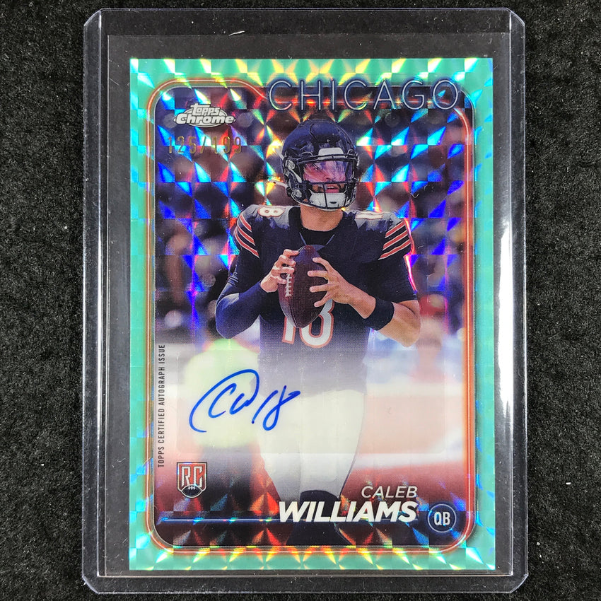 2024 Topps Chrome Football CALEB WILLIAMS Rookie Auto Aqua Geometric 125/199