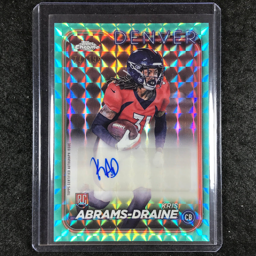 2024 Topps Chrome Football KRIS ABRAMS-DRAINE Rookie Auto Aqua Geometric 174/199
