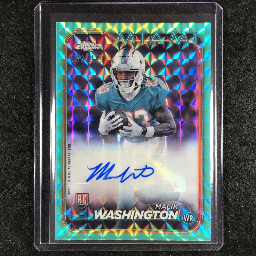 2024 Topps Chrome Football MALIK WASHINGTON Rookie Auto Aqua Geometric 183/199