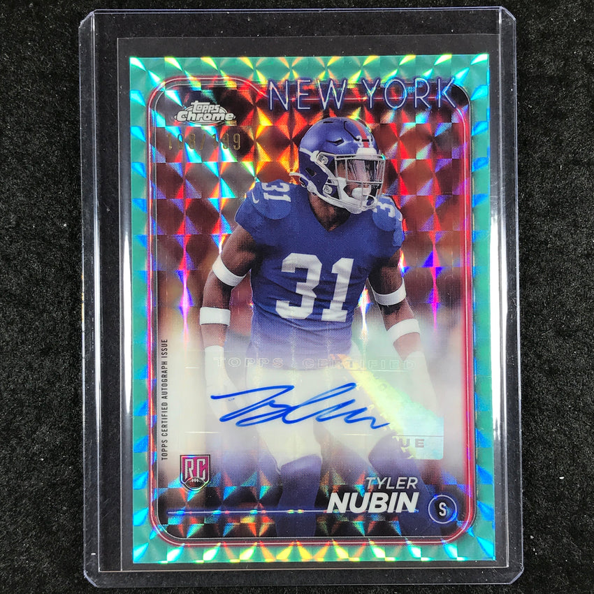 2024 Topps Chrome Football TYLER NUBIN Rookie Auto Aqua Geometric 108/199