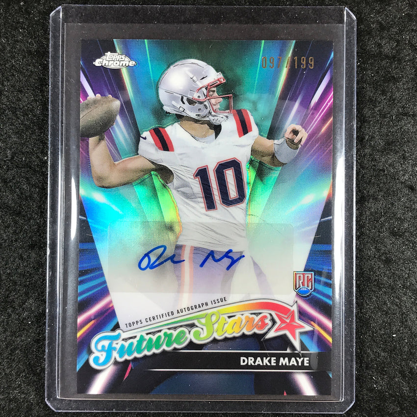 2024 Topps Chrome Football DRAKE MAYE Future Stars Rookie Auto Aqua 97/199