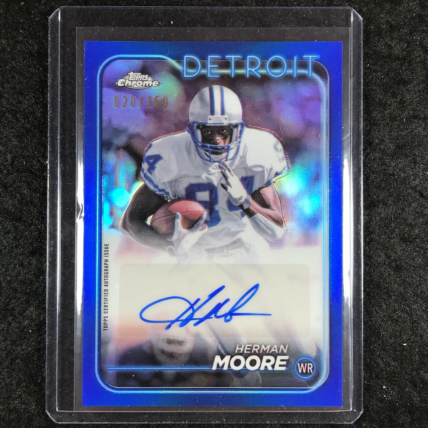 2024 Topps Chrome Football HERMAN MOORE Base Auto Blue 20/150