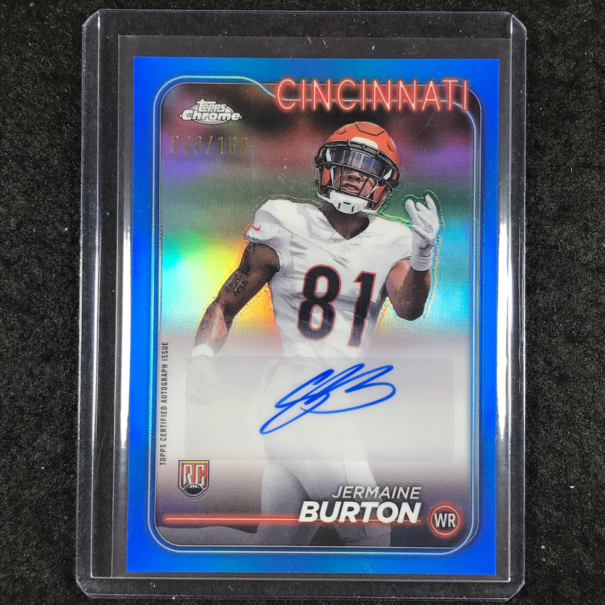 2024 Topps Chrome Football JERMAINE BURTON Rookie Auto Blue 60/150