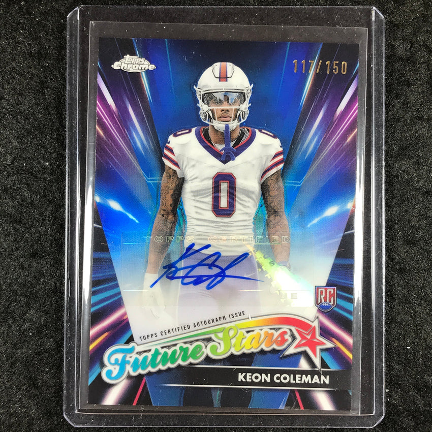 2024 Topps Chrome Football KEON COLEMAN Future Stars Rookie Auto Blue 117/150