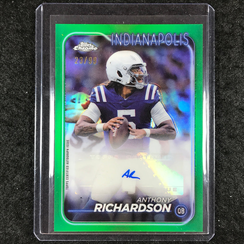 2024 Topps Chrome Football ANTHONY RICHARDSON Base Auto Green 23/99