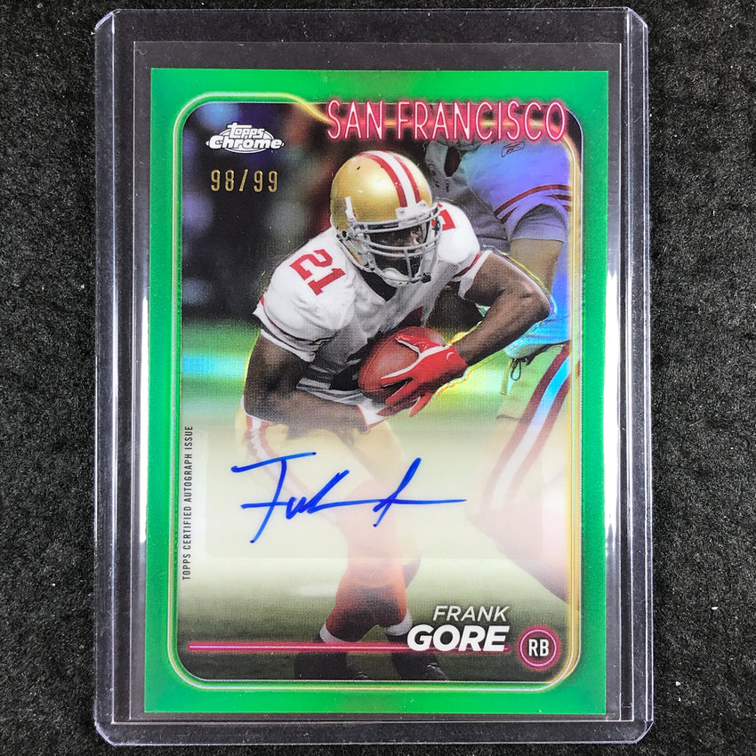 2024 Topps Chrome Football FRANK GORE Base Auto Green 98/99