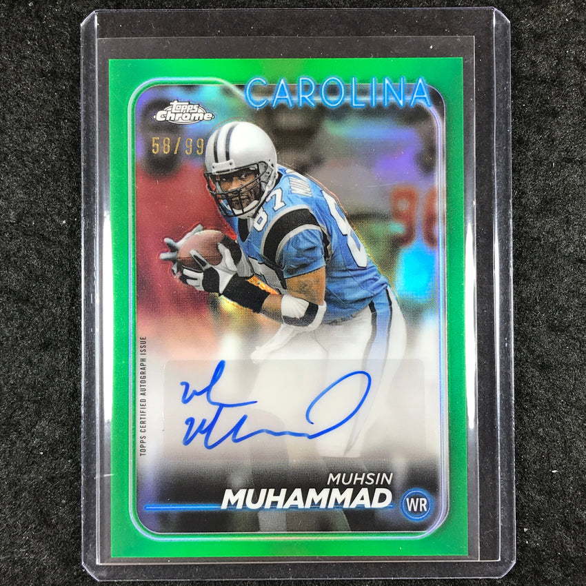 2024 Topps Chrome Football MUSHIN MUHAMMAD Base Auto Green 58/99