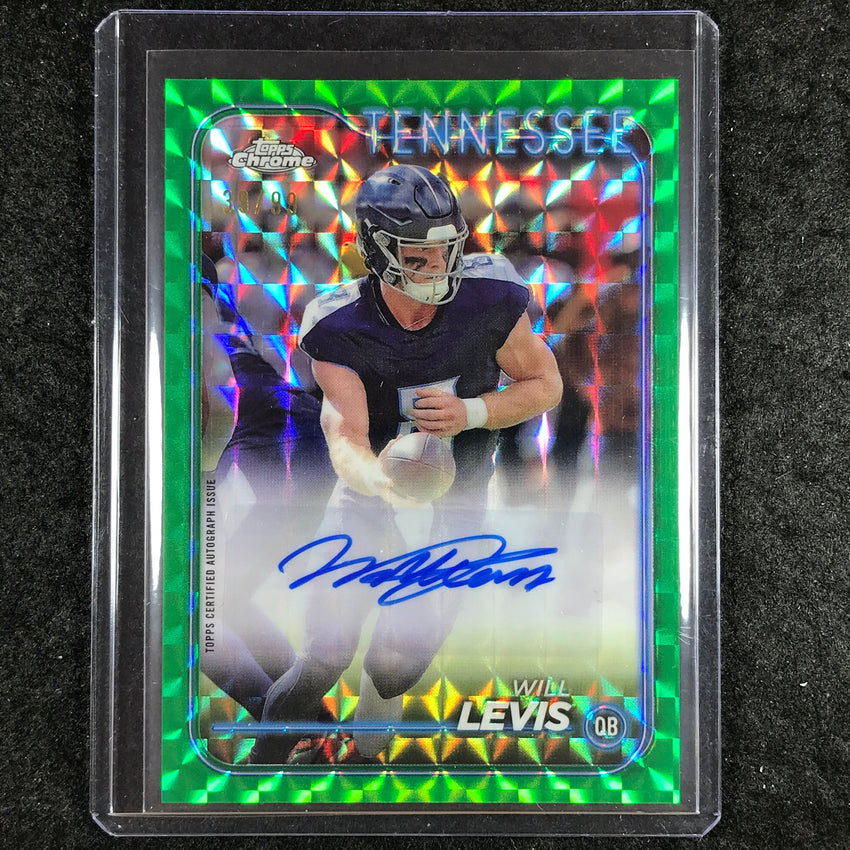 2024 Topps Chrome Football WILL LEVIS Base Auto Green Geometric 39/99