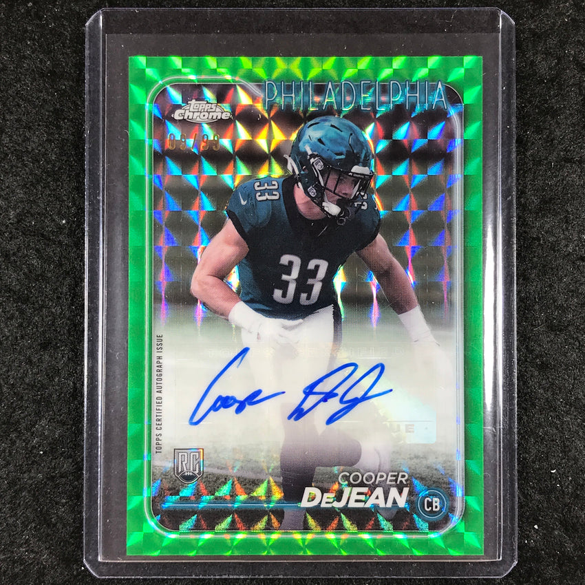 2024 Topps Chrome Football COOPER DEJEAN Rookie Auto Green Geometric 9/99
