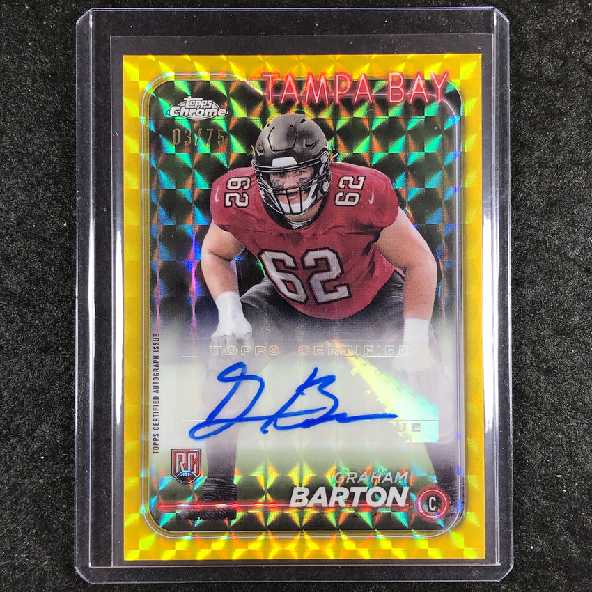 2024 Topps Chrome Football GRAHAM BARTON Base Auto Yellow Geometric 3/75
