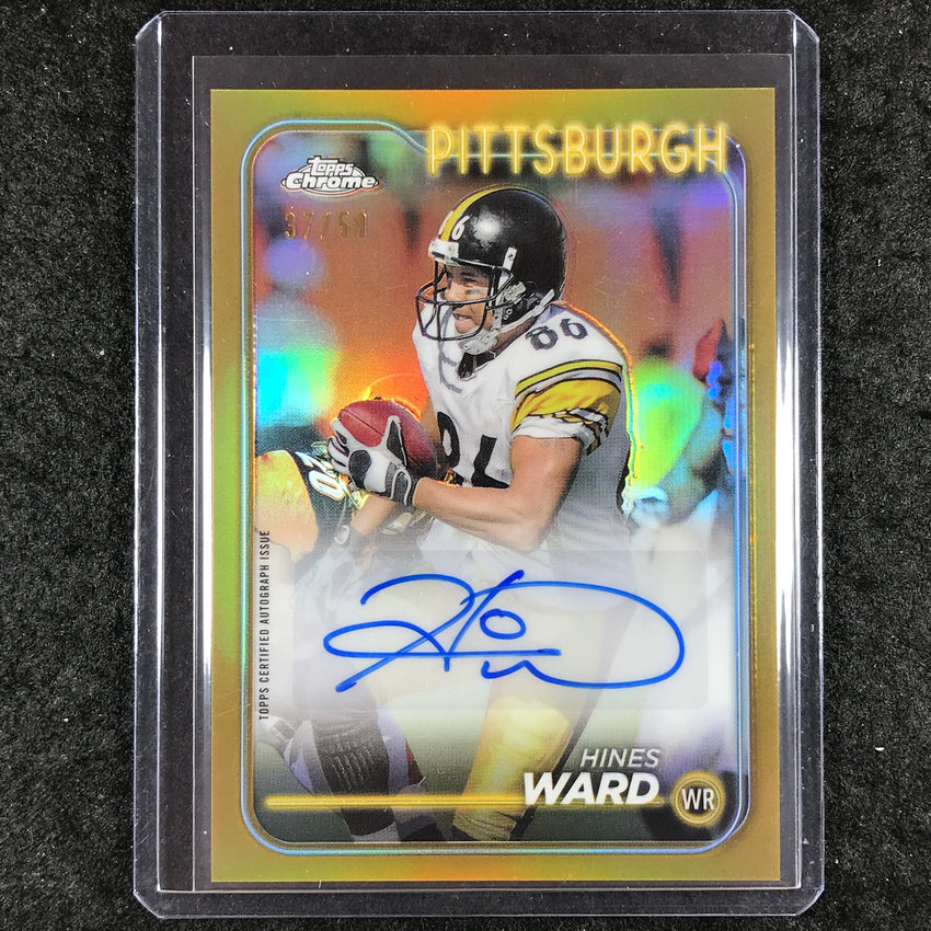 2024 Topps Chrome Football HINES WARD Base Auto Gold 37/50