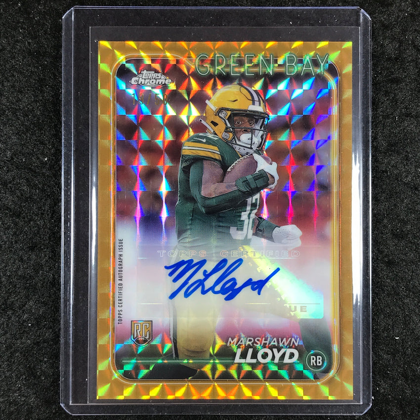 2024 Topps Chrome Football MARSHAWN LLOYD Rookie Auto Gold Geometric 19/50
