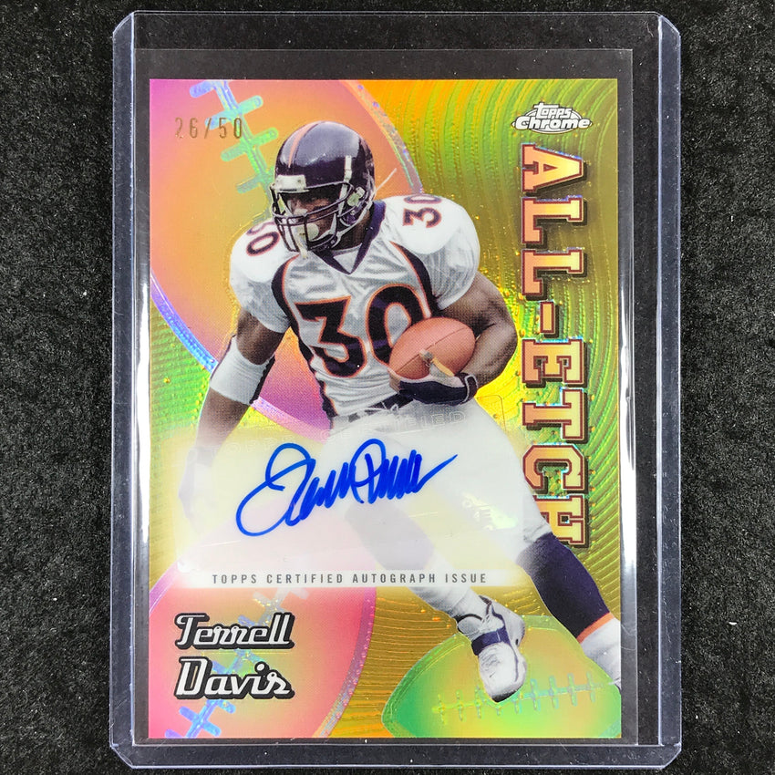2024 Topps Chrome Football TERRELL DAVIS All-Etch Auto Gold 26/50