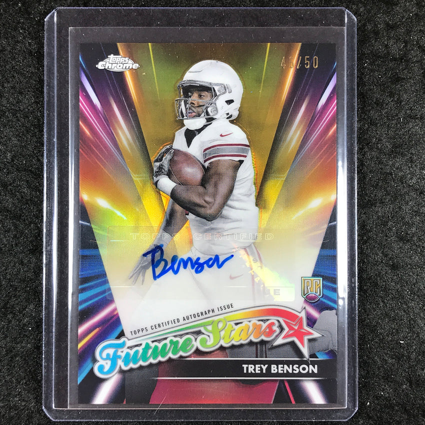 2024 Topps Chrome Football TREY BENSON Future Stars Rookie Auto Gold 46/50