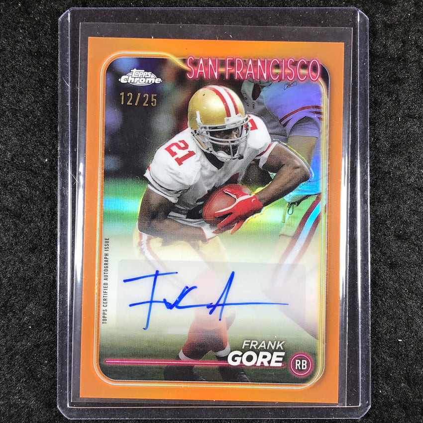2024 Topps Chrome Football FRANK GORE Base Auto Orange 12/25