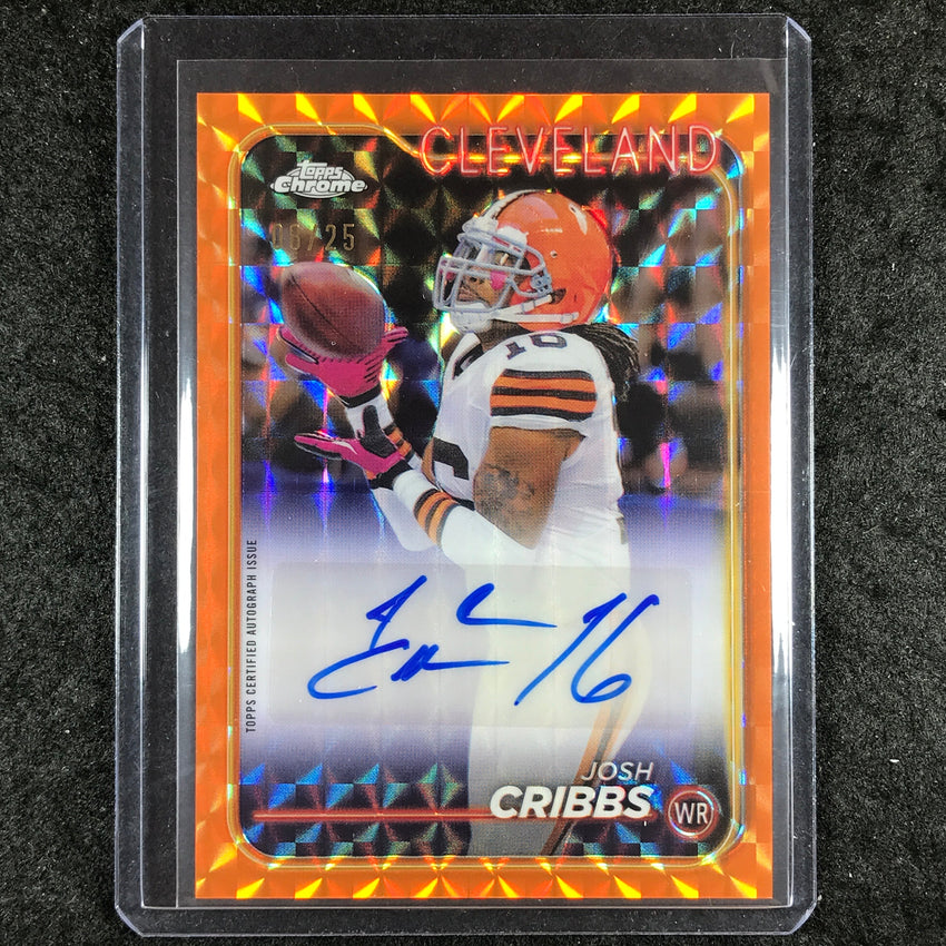 2024 Topps Chrome Football JOSH CRIBBS Base Auto Orange Geometric 8/25