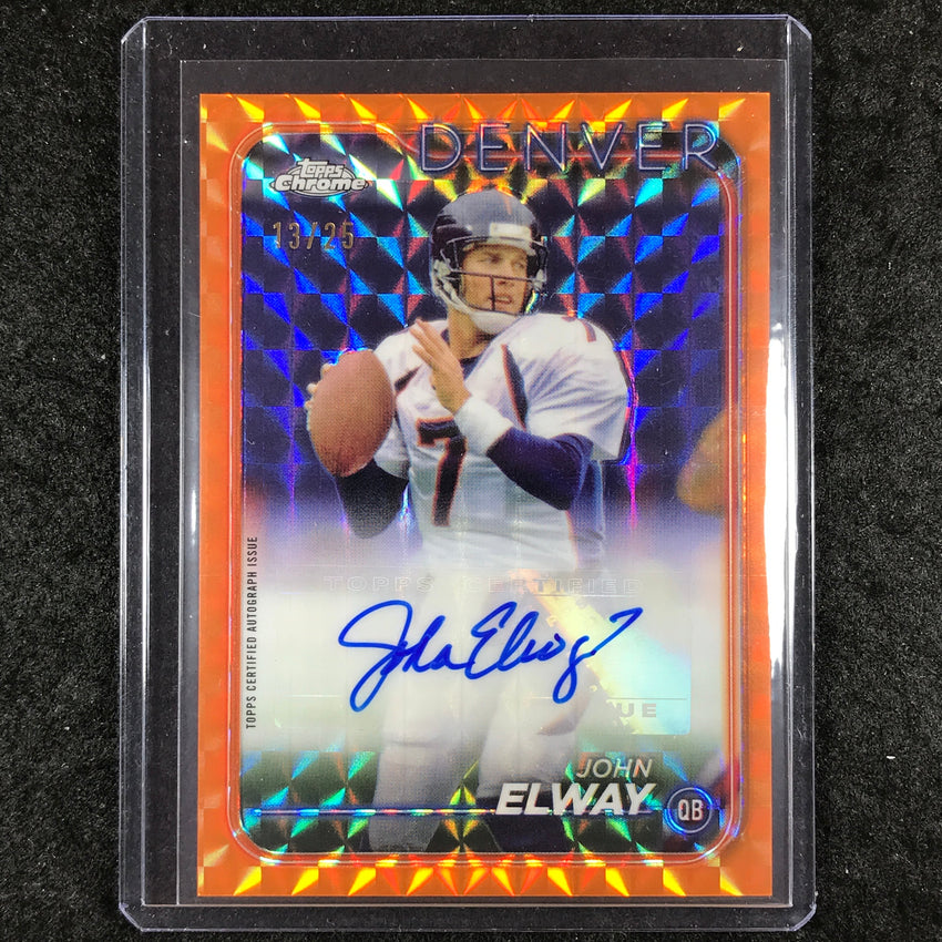 2024 Topps Chrome Football JOHN ELWAY Base Auto Orange Geometric 13/25