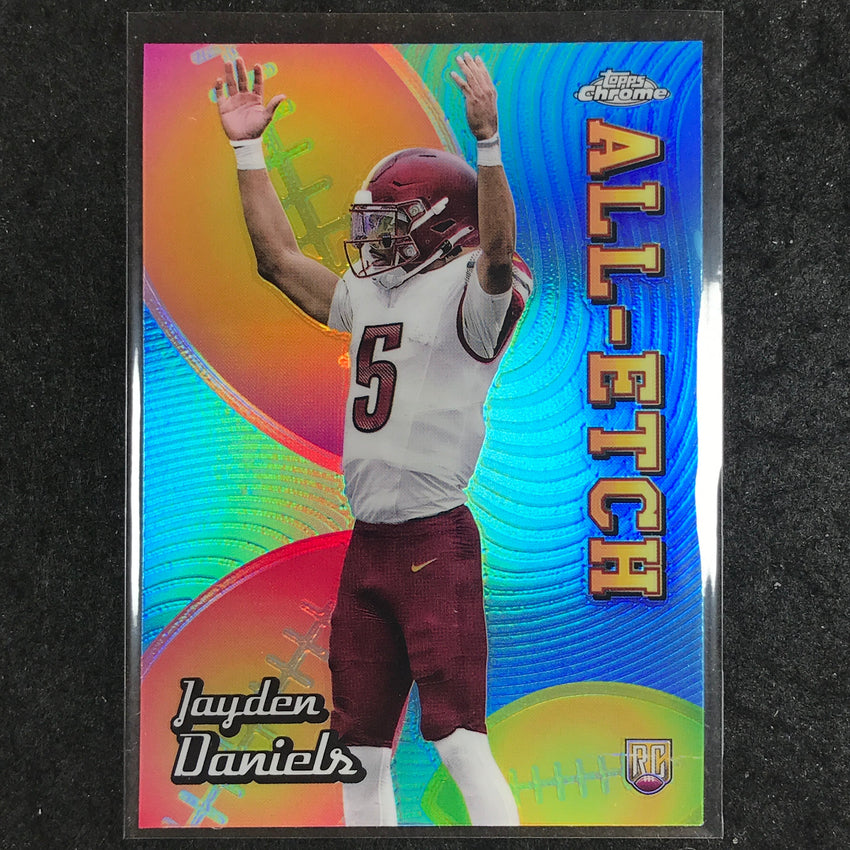 2024 Topps Chrome Football JAYDEN DANIELS Chrome All-Etch Rookie Refractor #JD