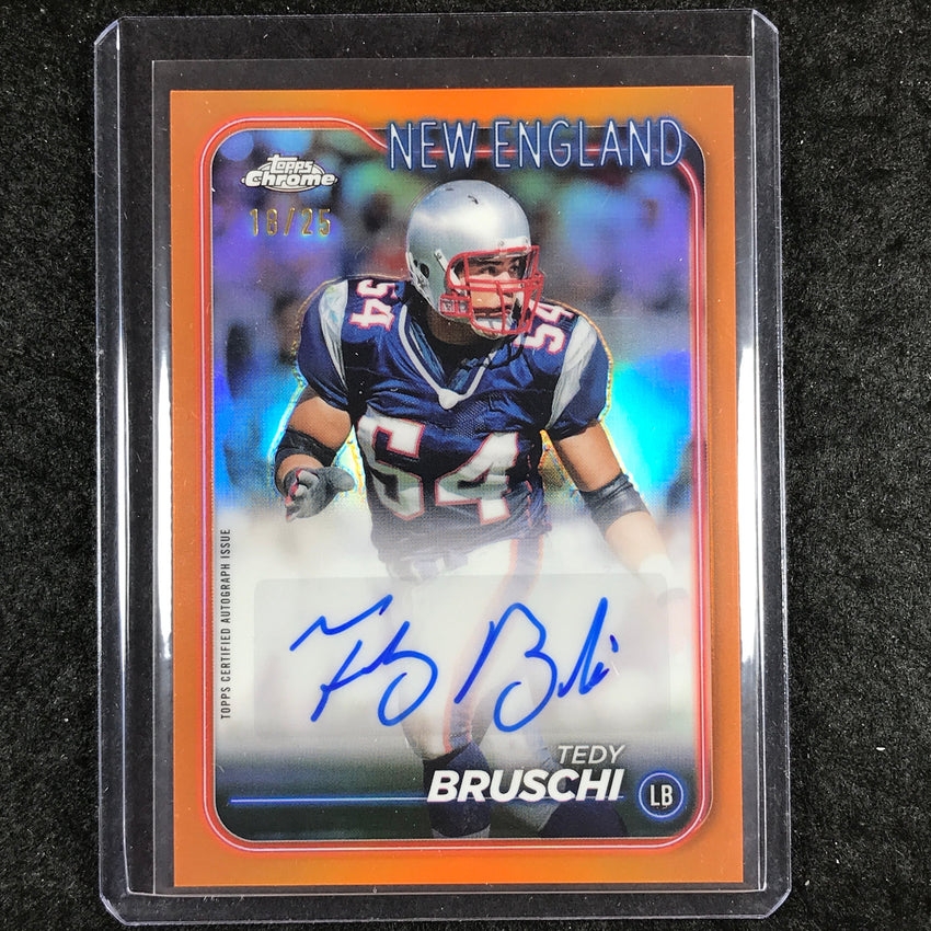 2024 Topps Chrome Football TEDY BRUSCHI Chrome Legends Auto Orange 18/25