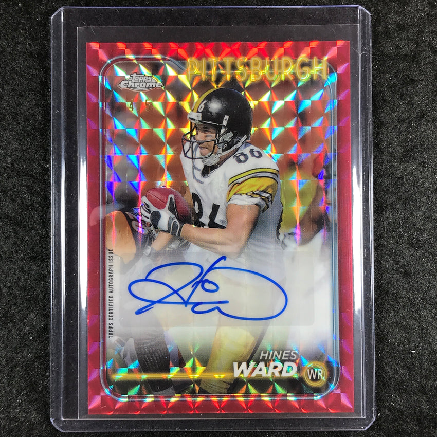 2024 Topps Chrome Football HINES WARD Base Auto Red Geometric 4/5