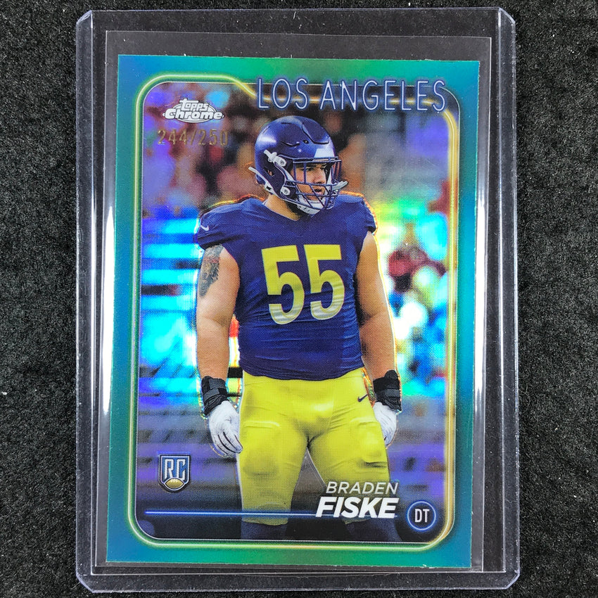 2024 Topps Chrome Football BRADEN FISKE Rookie Base Teal 244/250 #273