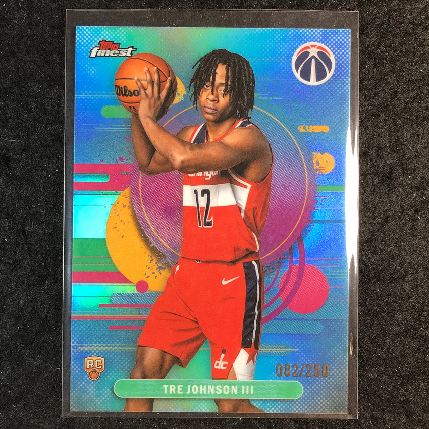 2025-26 Topps Finest TRE JOHNSON III Uncommon Rookie Sky Blue 82/250 #106