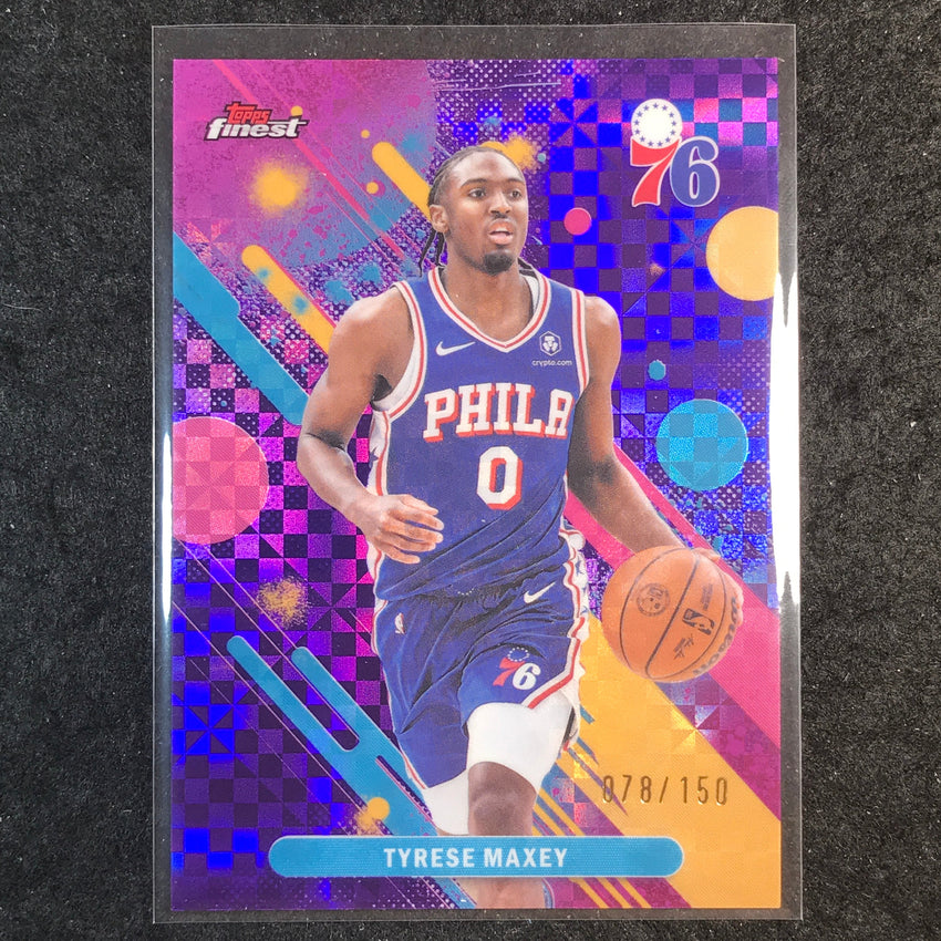 2025-26 Topps Finest TYRESE MAXEY Common Purple X-Fractor 78/150 #29