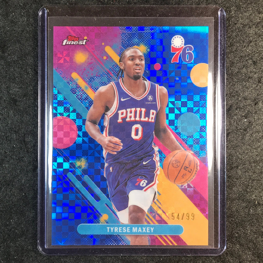 2025-26 Topps Finest TYRESE MAXEY Common Blue X-Fractor 54/99 #29