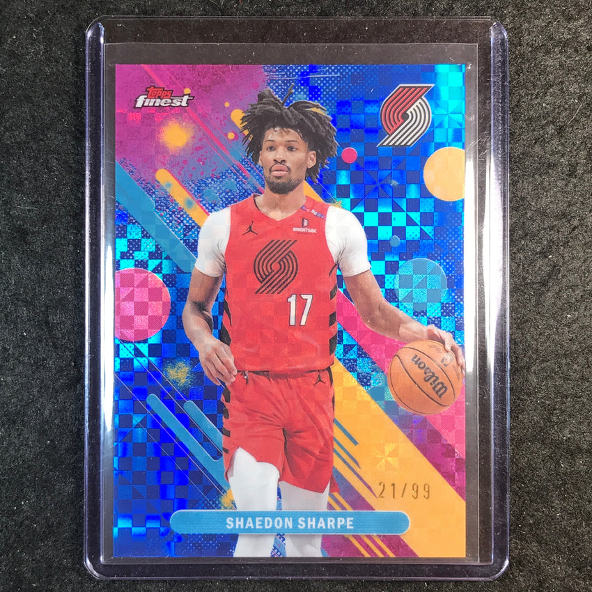 2025-26 Topps Finest SHAEDON SHARPE Common Blue X-Fractor 21/99 #70