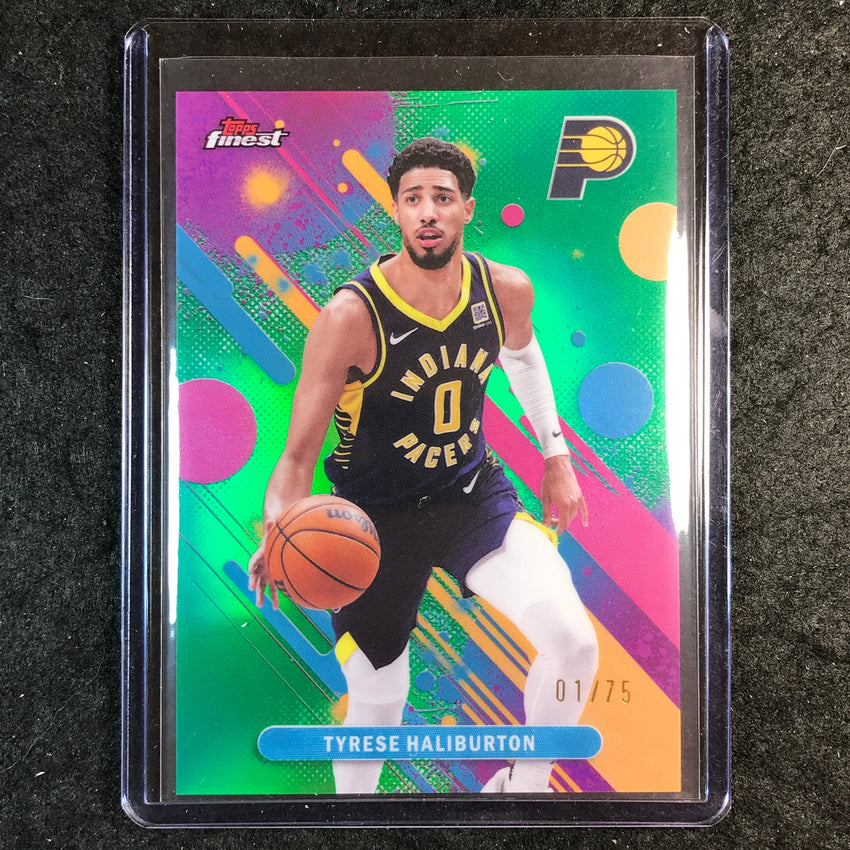 2025-26 Topps Finest TYRESE HALIBURTON Common Green 1/75 #40