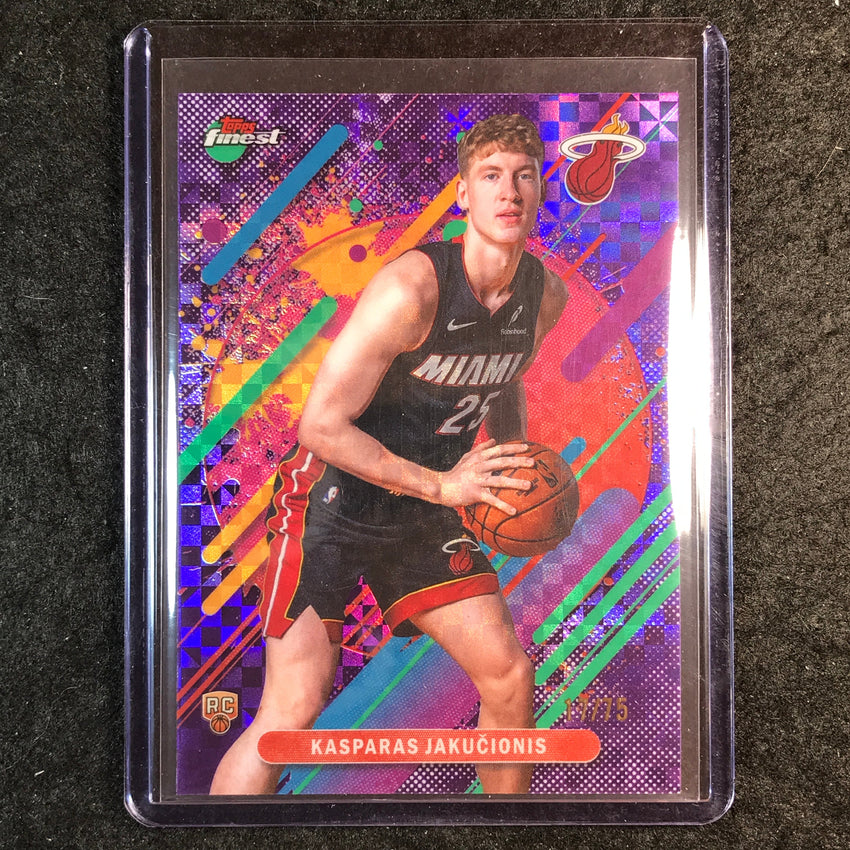 2025-26 Topps Finest KASPARAS JAKUCIONIS Rare Rookie Purple X-Fractor 17/75 #220