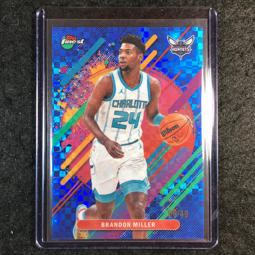 2025-26 Topps Finest BRANDON MILLER Rare Blue X-Fractor 8/49 #248