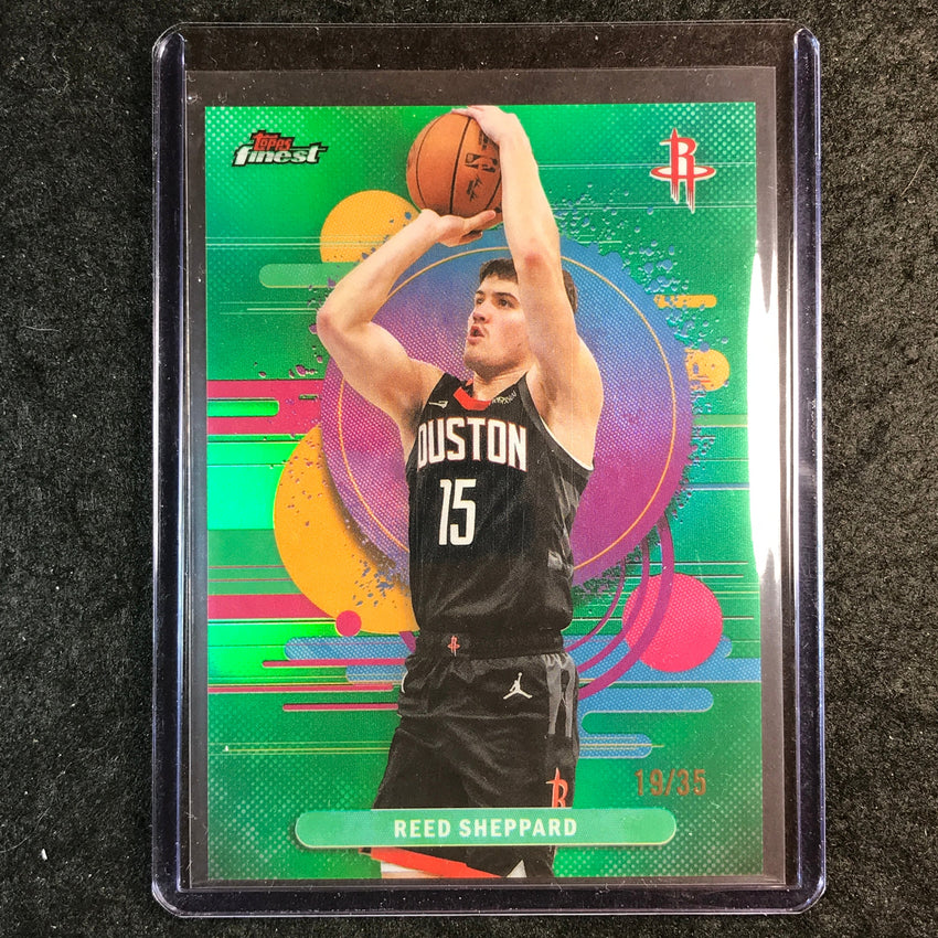 2025-26 Topps Finest REED SHEPPARD Uncommon Green 19/35 #174