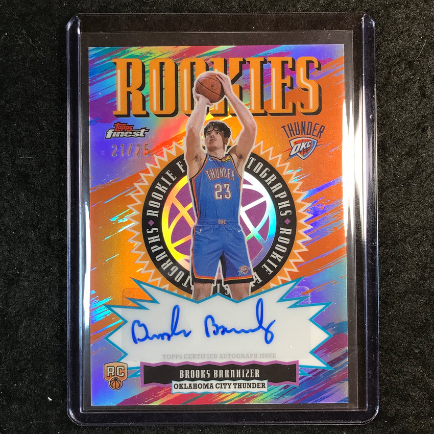 2025-26 Topps Finest BROOKS BARNHIZER Rookie Finest Autograph Orange 21/25
