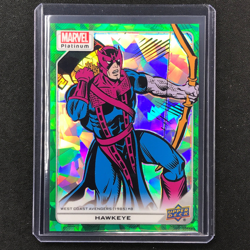 2023 Marvel Platinum Hawkeye High Series Base Green Crackle 1/99 #105