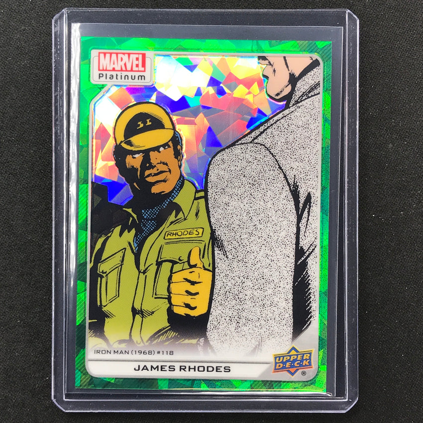 2023 Marvel Platinum James Rhodes High Series Base Green Crackle 81/99 #122