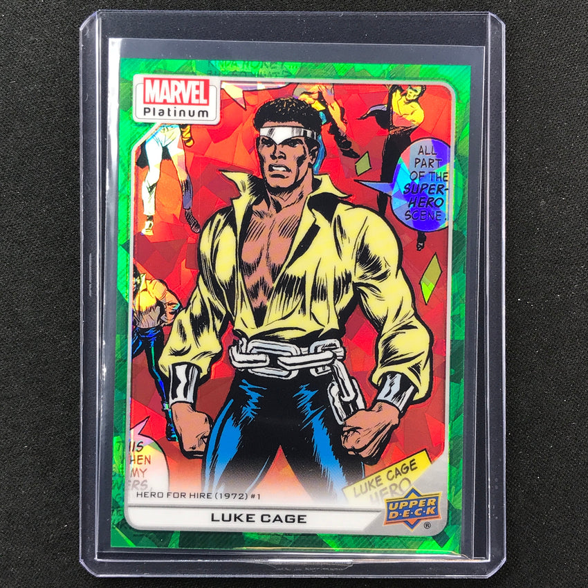 2023 Marvel Platinum Luke Cage High Series Base Green Crackle 73/99 #165