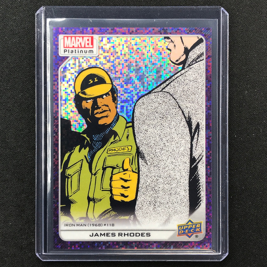 2023 Marvel Platinum James Rhodes High Series Base Purple Pixel 29/35 #122