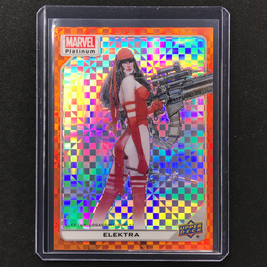 2023 Marvel Platinum Elektra High Series Base Orange Checkers 29/33 #103