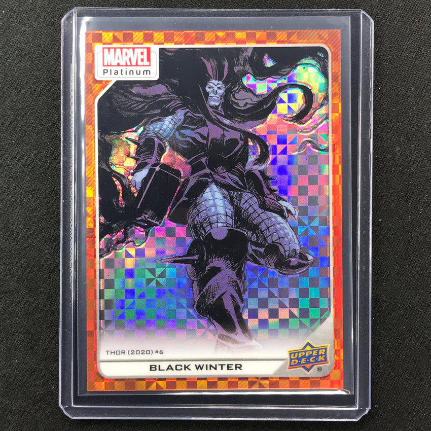 2023 Marvel Platinum Black Winter High Series Base Orange Checkers 12/33 #127