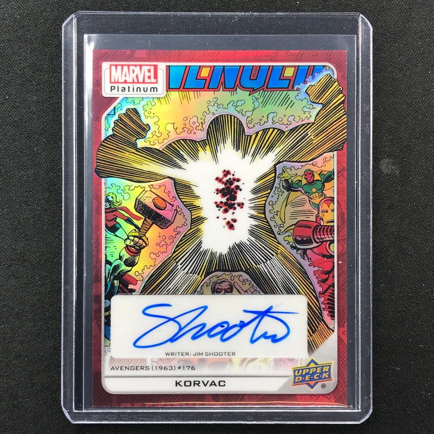 2023 Marvel Platinum Korvac Jim Shooter High Series Creator Auto Red #138