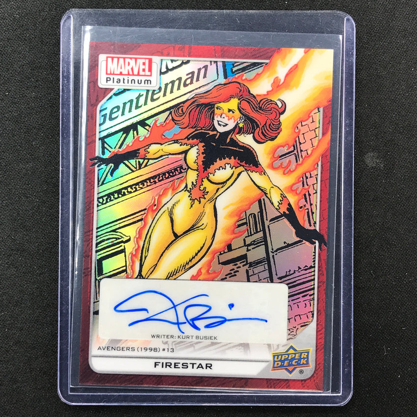 2023 Marvel Platinum Firestar Kurt Busiek High Series Base Creator Auto Red No 149