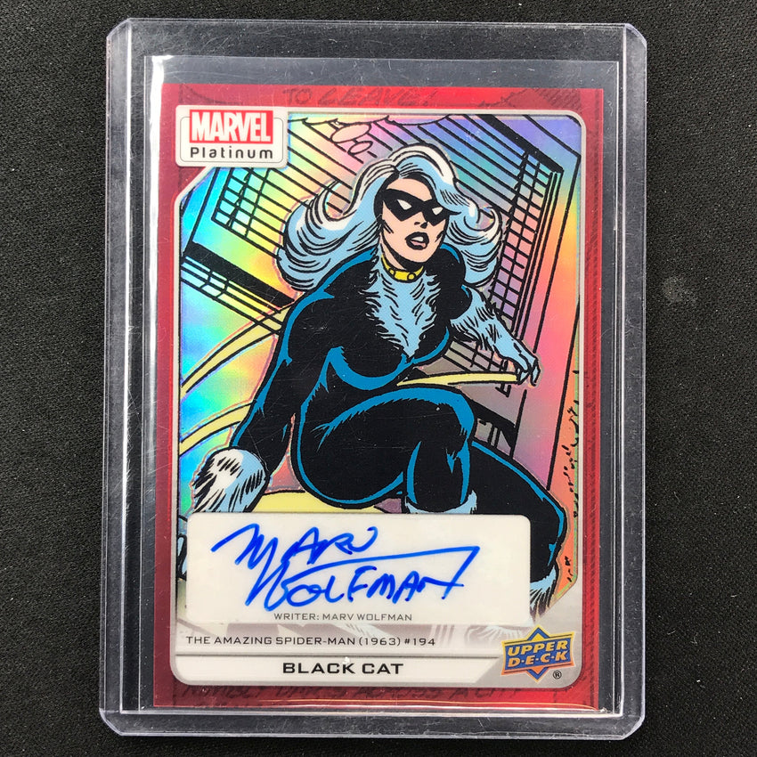 2023 Marvel Platinum Black Cat Marv Wolfman High Series Creator Auto Red No 161