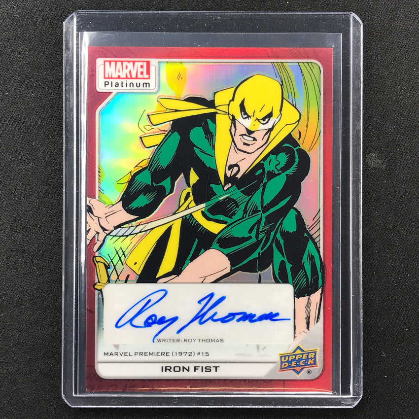 2023 Marvel Platinum Iron Fist Roy Thomas High Series Base Creator Auto Red No 168